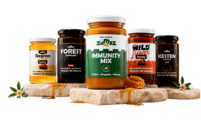 Chestnut, floral, meadow, and acacia honey, and honey product blends