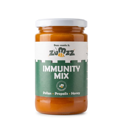 Zumzz Immunity Mix, eine Mischung aus Honig, Propolis und Blütenpollen